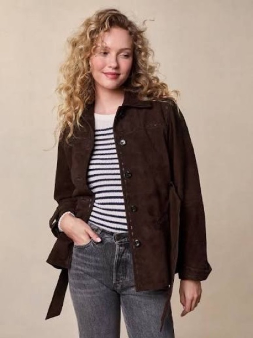 Rouje brown leather jacket - Picture 5 of 5